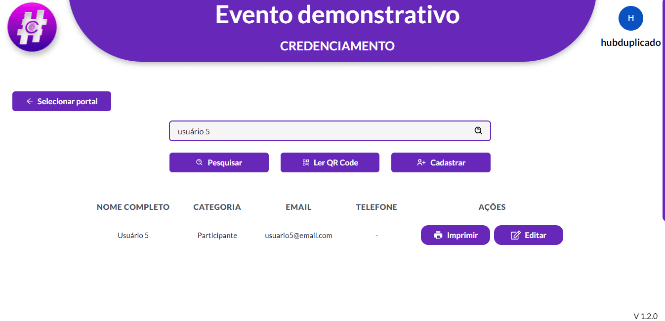 Busca por participante
